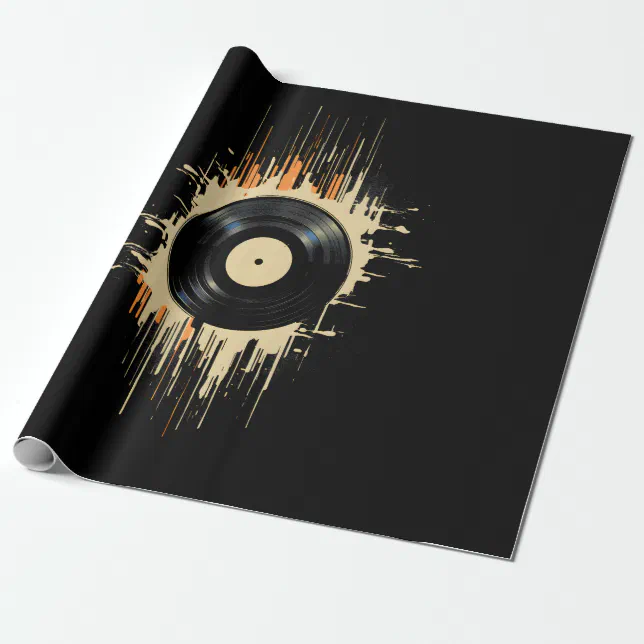Vinyl Record Splash Wrapping Paper | Zazzle