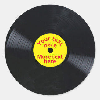 Vinyl Record STICKER Customizable Text