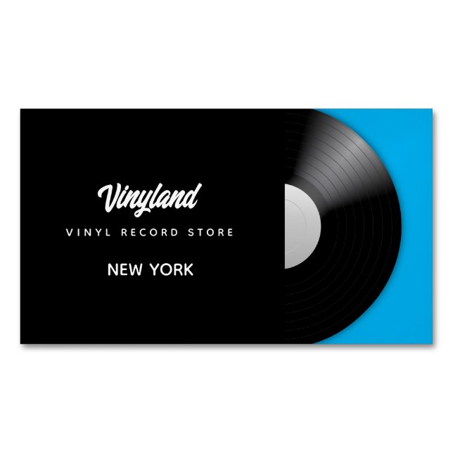 Vinyl Record Store Business Card Magnet (Front)