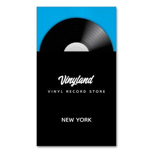 Vinyl Record Store Business Card Magnet