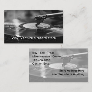 Vinyl Record Store Retro Theme Business Cards