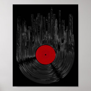 Vinyl Record Sunset Retro Vintage Vinyl Record Tur Poster