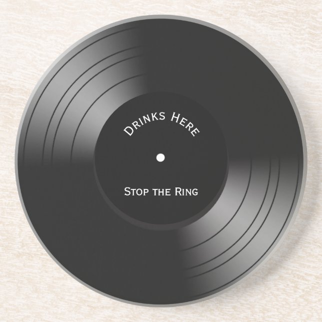  Vinyl Record Text Coaster (Front)