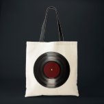 vinyl record tote bag<br><div class="desc">A vinyl record in black and red colors. You can go on "customize it" button and edit the design, adding some text to it... it's easy to do</div>