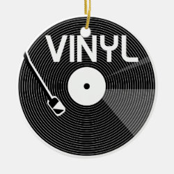 Vinyl Record Turntable Ceramic Ornament