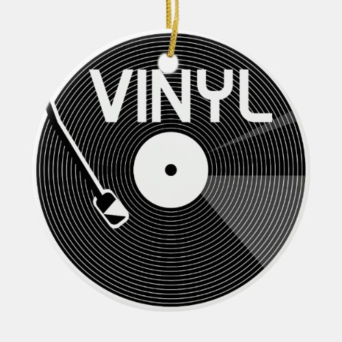Vinyl Record Turntable Ceramic Ornament