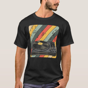 Vinyl Record Turntable Dj Music  Vintage Men T-Shirt