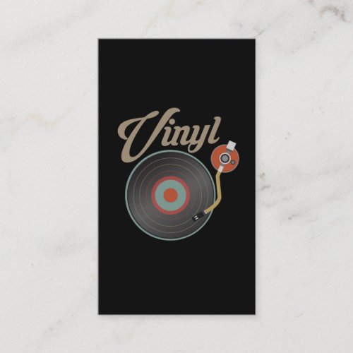 Vinyl Record Turntable Style Music Retro Record DJ Business Card