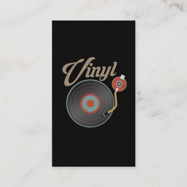 Vinyl Record Turntable Style Music Retro Record DJ Business Card (Front)