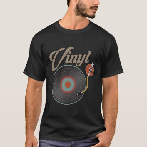 Vinyl Record Turntable Style Music Retro Record DJ T-Shirt