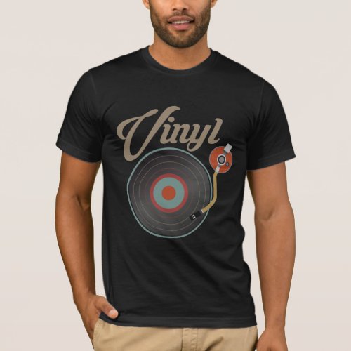Vinyl Record Turntable Style Music Retro Record DJ T_Shirt