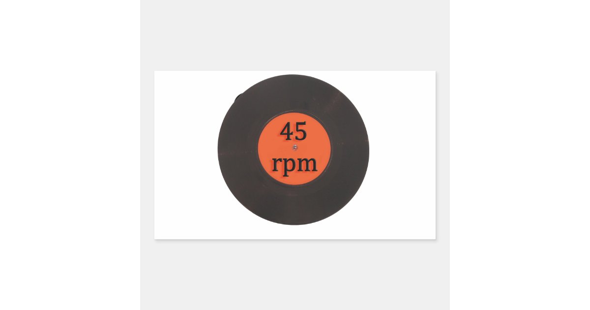 Vinyl record vintage 45 rpm 7 inch single rectangular sticker | Zazzle