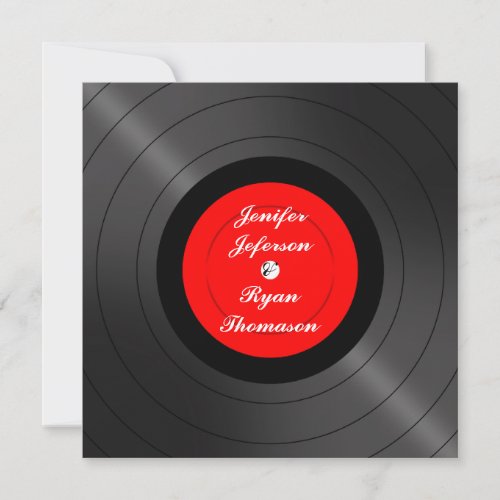 vinyl record wedding Invitation
