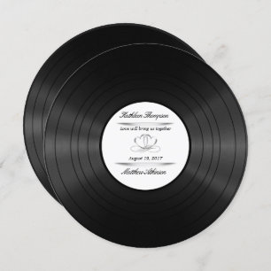 vinyl record wedding invitation
