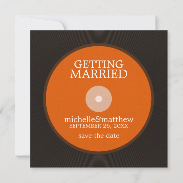 Vinyl Record Wedding Save the Date (Front)