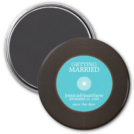 Vinyl Record Wedding Save The Date Magnet