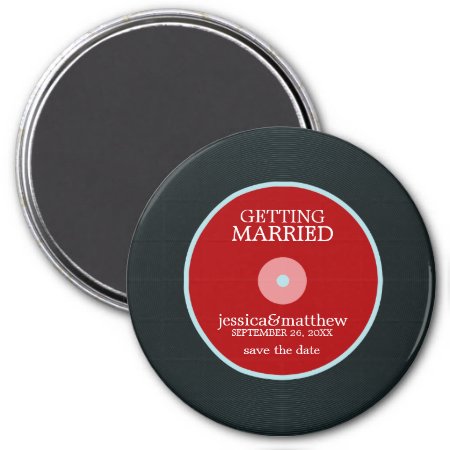 Vinyl Record Wedding Save The Date Magnet