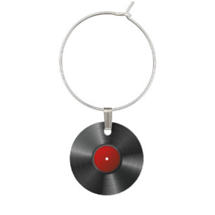 Vinyl Record Wine Glass Charm