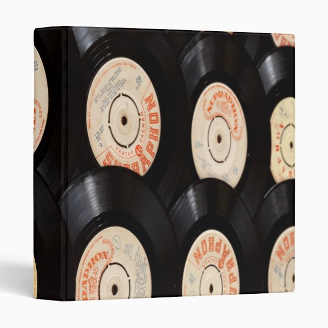 Vinyl Records Background 3 Ring Binder (Front/Spine)