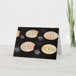 Vinyl Records Background Card