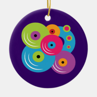 Vinyl Records Ceramic Ornament
