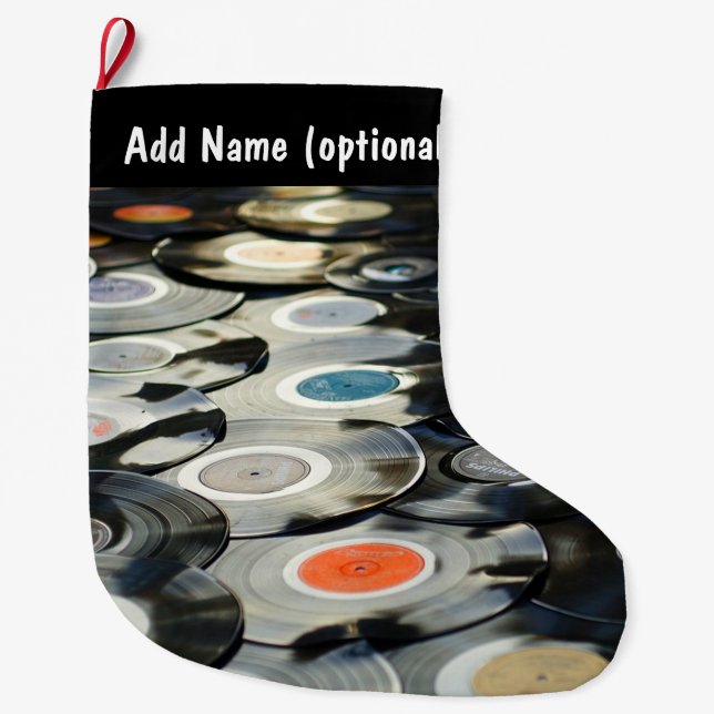 Vinyl Records Christmas Stocking (Front)