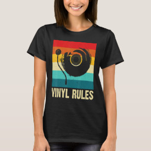 Vinyl Records Collector Vinyl Rules Music Record P T-Shirt