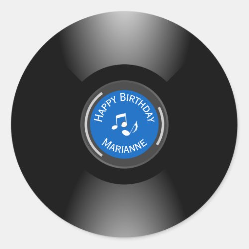 Vinyl Records Design Round Sticker