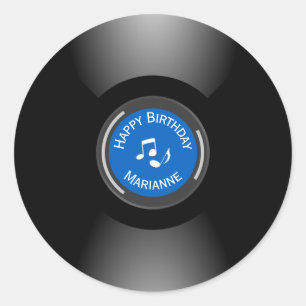 Vinyl Records Design Round Sticker