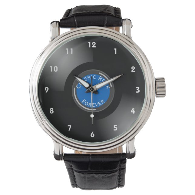 Vinyl Records Design Wrist Watch (Front)