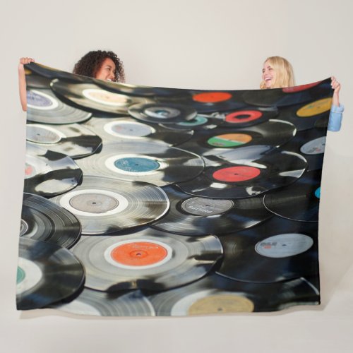 Vinyl  Records Fleece Blanket