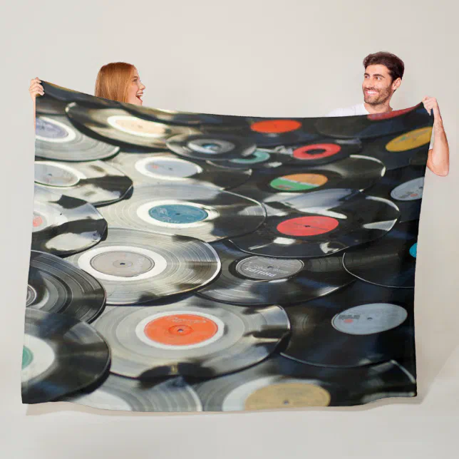 Vinyl Records Fleece Blanket Zazzle