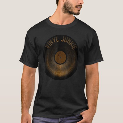 Vinyl Records Junkie Collector Crate Digger Geek R T_Shirt