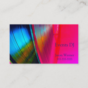 Vinyl records magenta business card