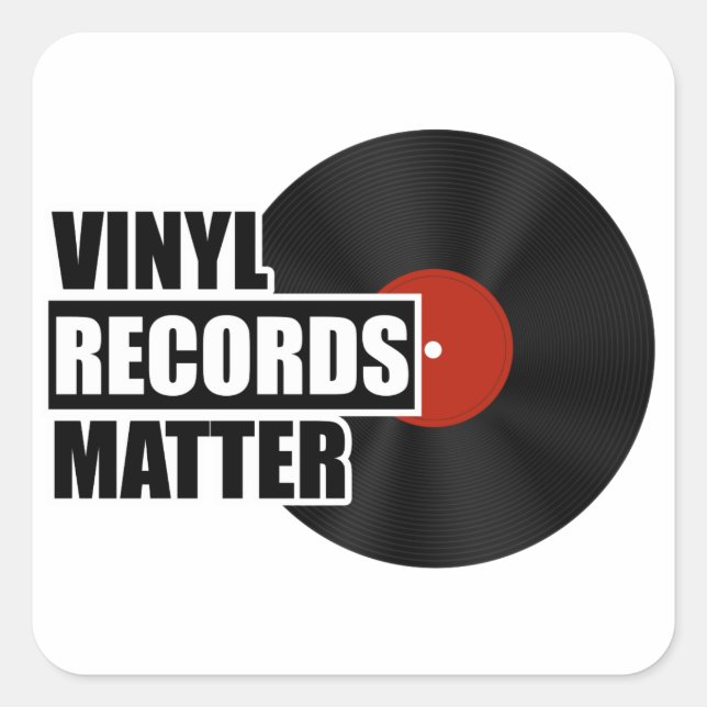 Vinyl Records Matter Square Sticker (Front)