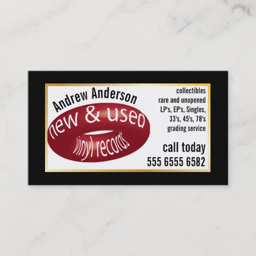 Vinyl Records New and Used Colorful Fab New Cube Business Card