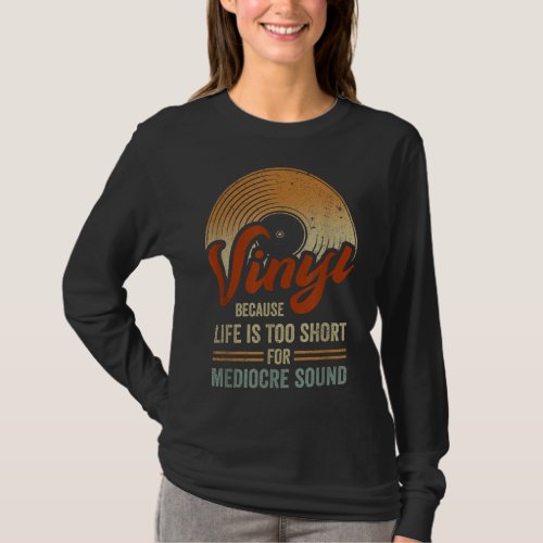 Vinyl Records Player Sound Lover Record Collector  T_Shirt