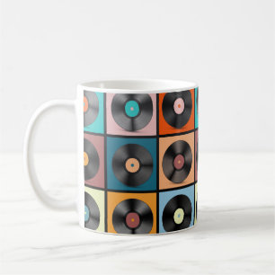 Vinyl Records. Retro LP Disks Set vintage Illustra Coffee Mug