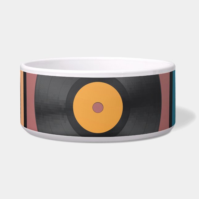 Vinyl records: retro LP set. Bowl (Front)