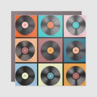 Vinyl records: retro LP set. Car Magnet