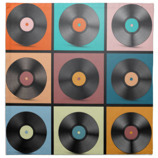 Vinyl records: retro LP set. Cloth Napkin