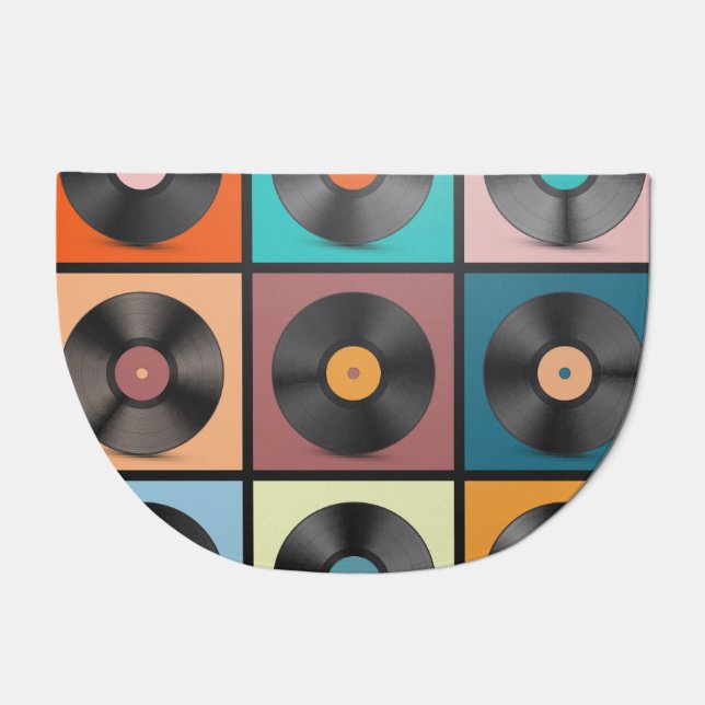 Vinyl records: retro LP set. Doormat (Front)