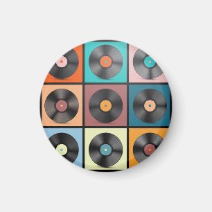 Vinyl records: retro LP set. Magnet