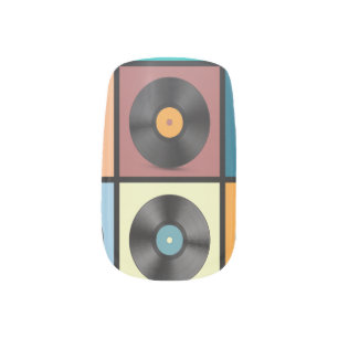 Vinyl records: retro LP set. Minx Nail Art
