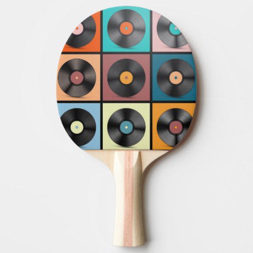 Vinyl records retro LP set Ping Pong Paddle
