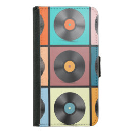 Vinyl records: retro LP set. Samsung Galaxy S5 Wallet Case