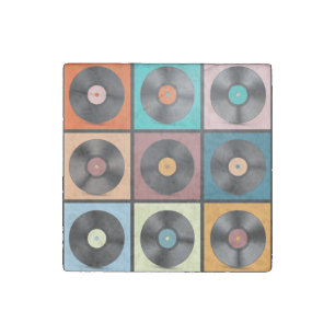 Vinyl records: retro LP set. Stone Magnet