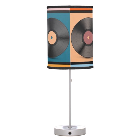 Vinyl records: retro LP set. Table Lamp (Back)