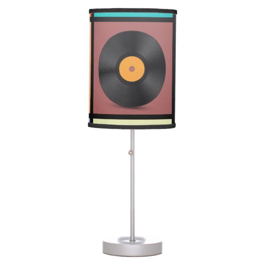Vinyl records: retro LP set. Table Lamp (Front)