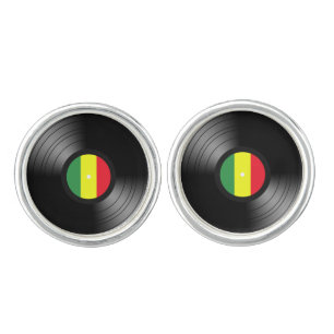 Vinyl reggae cufflinks